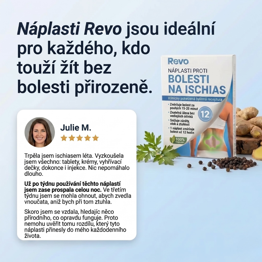 Náplasti pro úlevu od bolesti zad, ischiasu, kolen a ramen