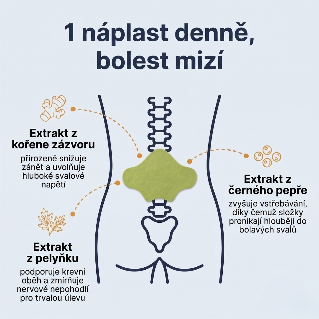 Náplasti pro úlevu od bolesti zad, ischiasu, kolen a ramen